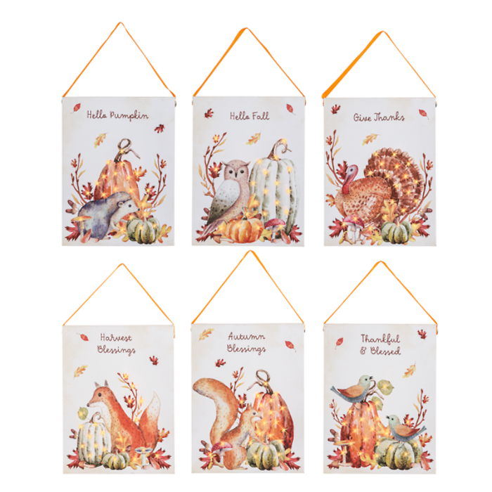 Fall LED Light Up Canvas Sign