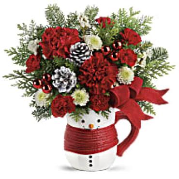 A Snowman Mug Bouquet