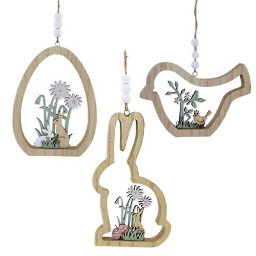 Wood Cut Out Easter Ornament