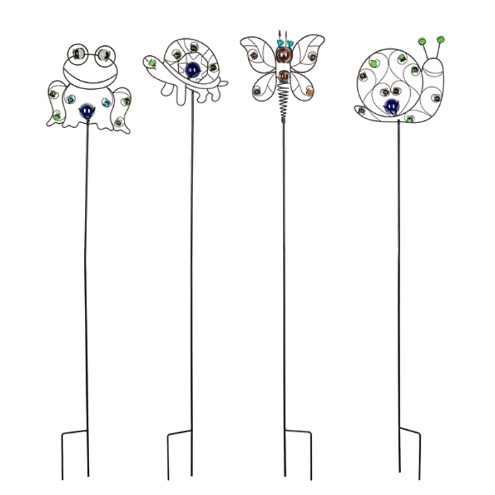 Glass Orb Garden Stake