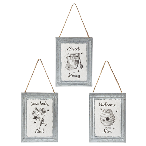 Galvanized Bee Wall Decor
