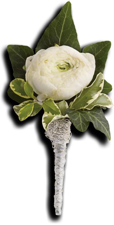 Blissful White Boutonniere