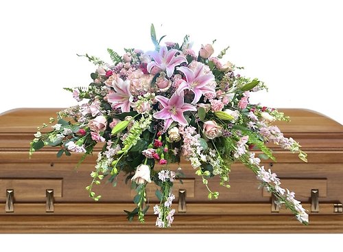 Blush of Love Casket Spray