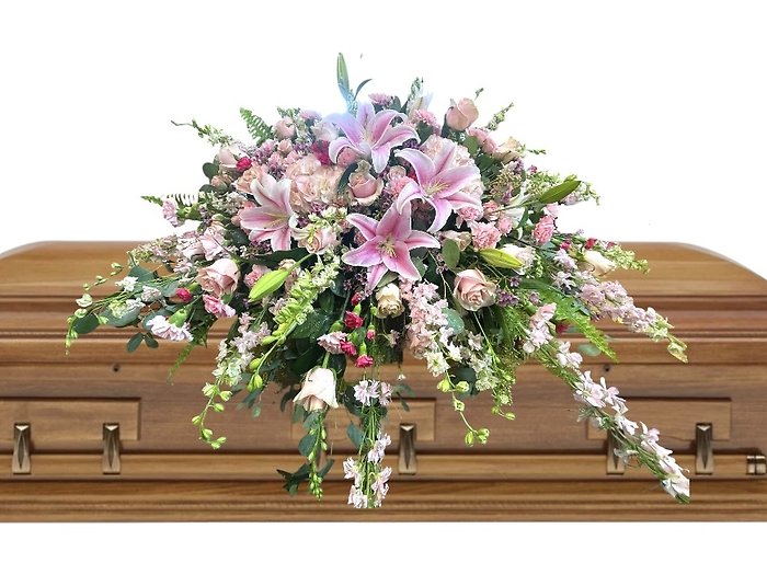 Blush of Love Casket Spray