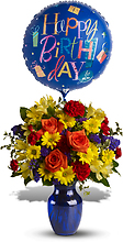 Fly Away Birthday Bouquet With Mylar